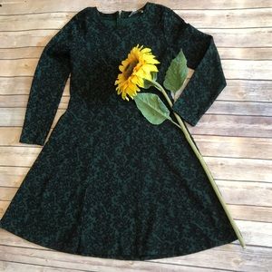 Ann Taylor LOFT forest green & black mini dress
